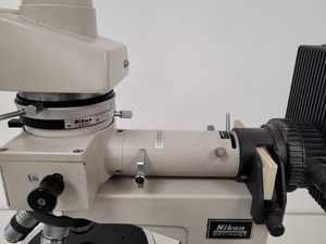 Thumbnail image of Nikon Optiphot Compound Microscope with 5 x Objectives ph3 P DPlan 20P0 Lab