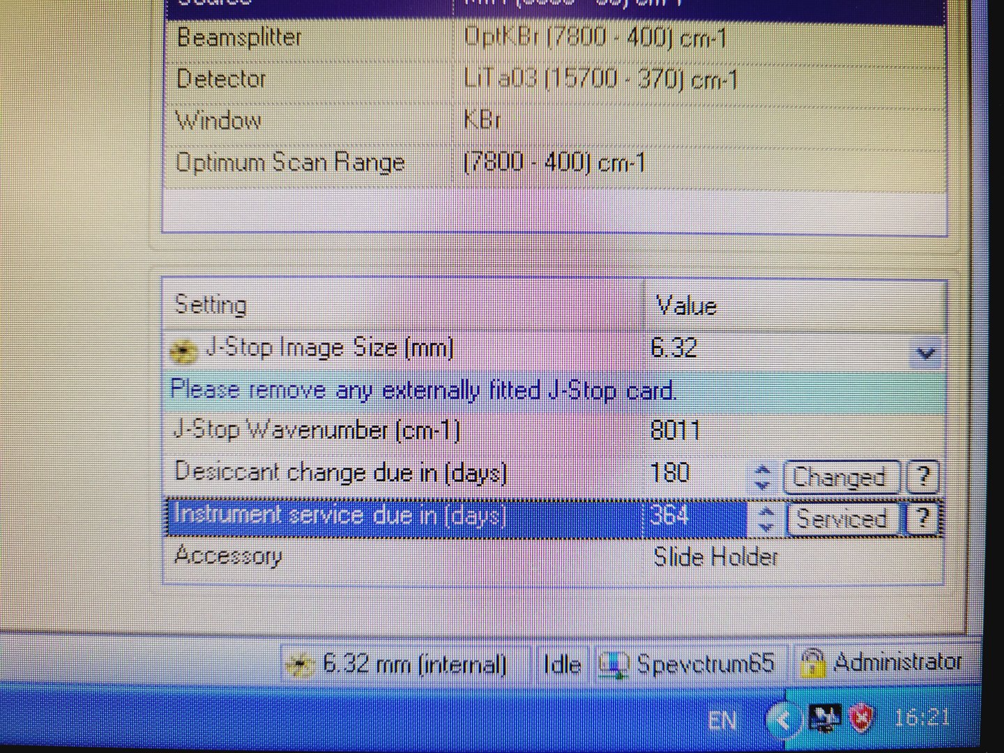 Image of Perkin Elmer Spectrum 65  FT-IR Spectrometer System Lab