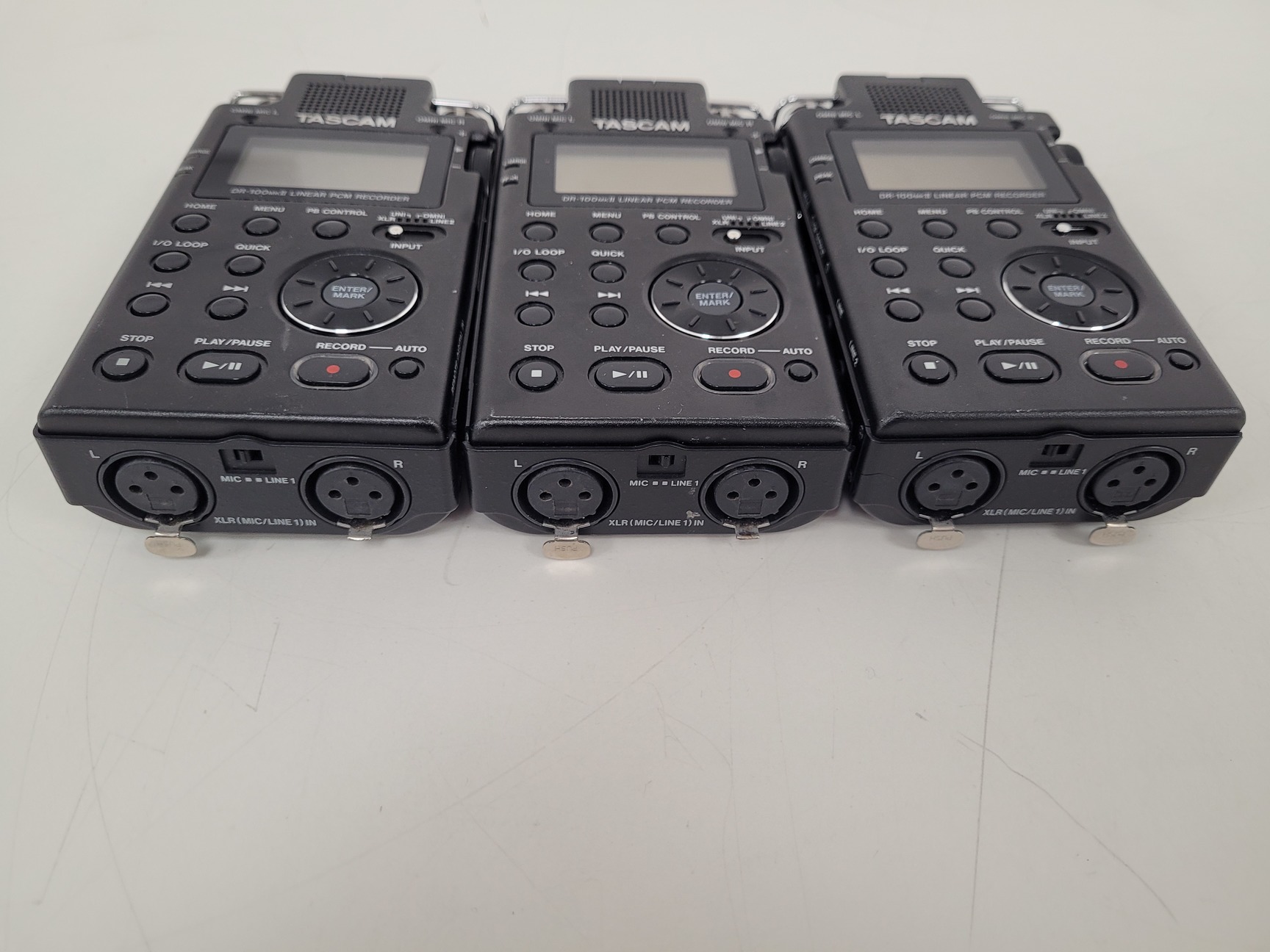 Image of Lot of Tascam PCM Recorders - DR-100MKII , DR-40, RC-10 