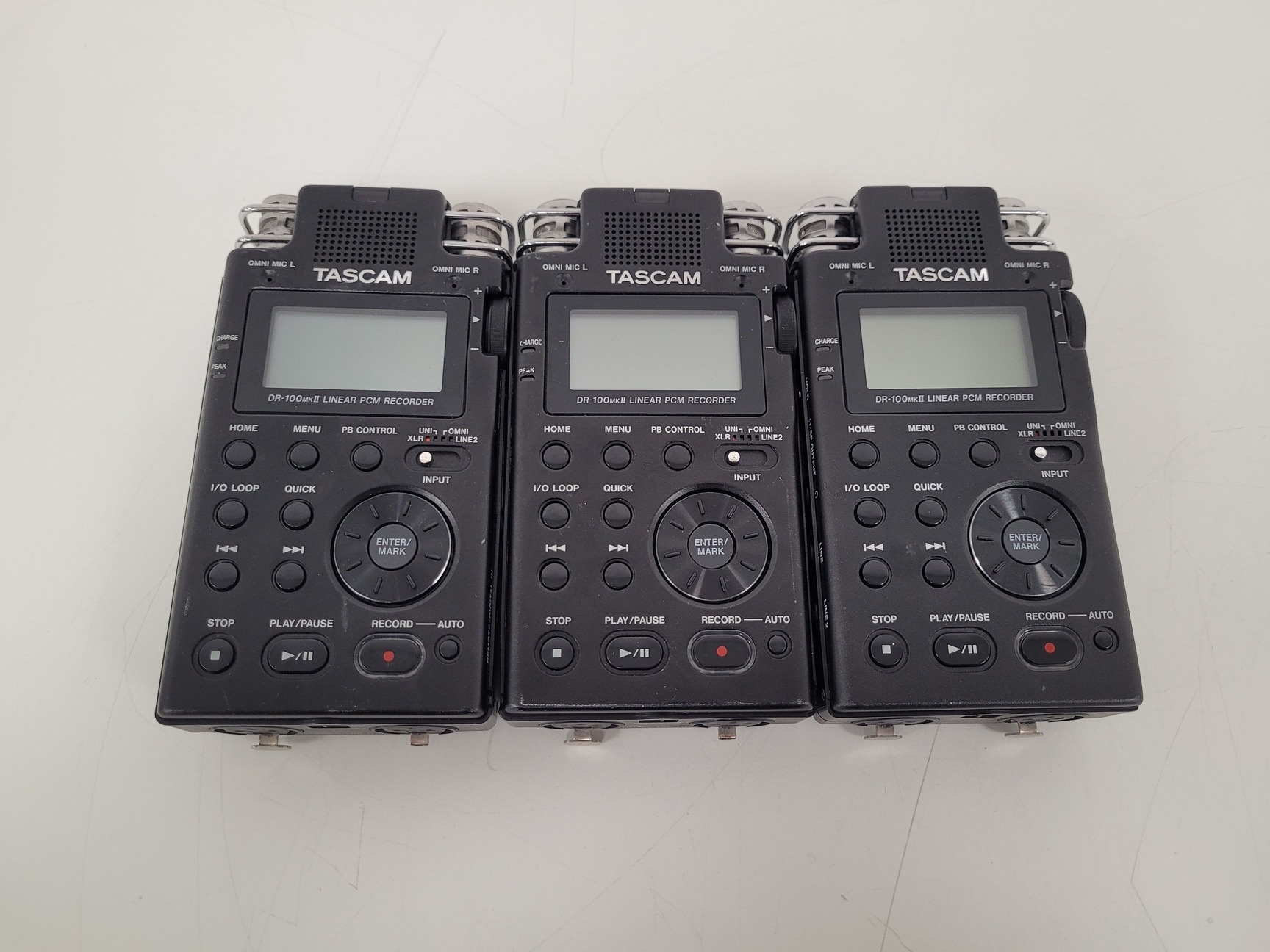 Image of Lot of Tascam PCM Recorders - DR-100MKII , DR-40, RC-10 