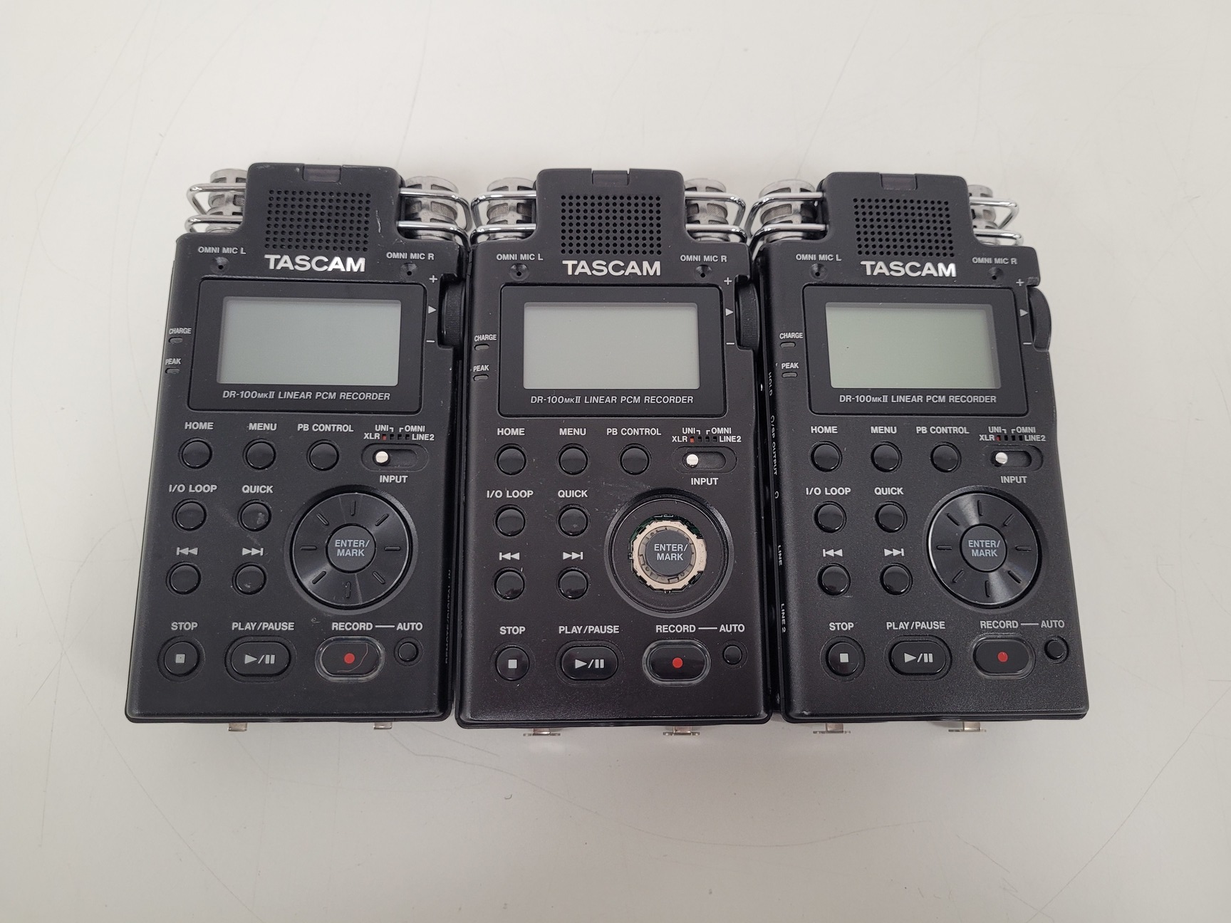 Image of Lot of Tascam PCM Recorders - DR-100MKII , DR-40, RC-10 