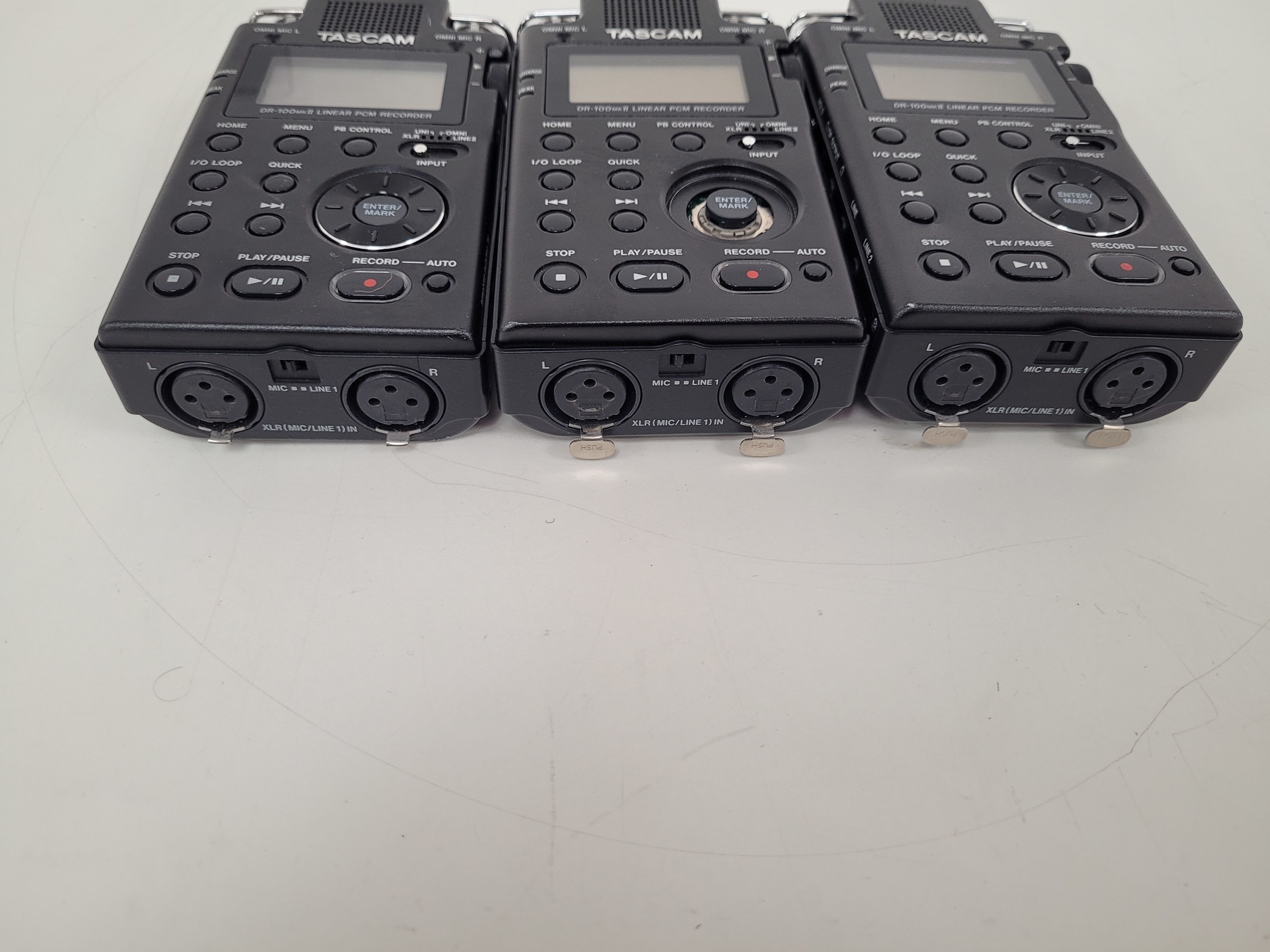 Image of Lot of Tascam PCM Recorders - DR-100MKII , DR-40, RC-10 