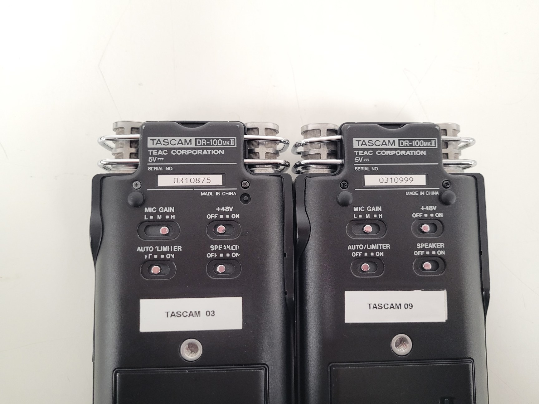 Image of Lot of Tascam PCM Recorders - DR-100MKII , DR-40, RC-10 