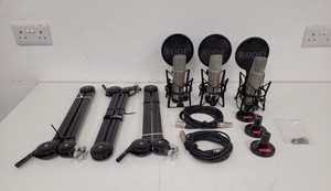 Thumbnail image of 3x RØDE (Rode) NTA-1 Condenser Microphones with Stands, Pop-Shields & Mounts