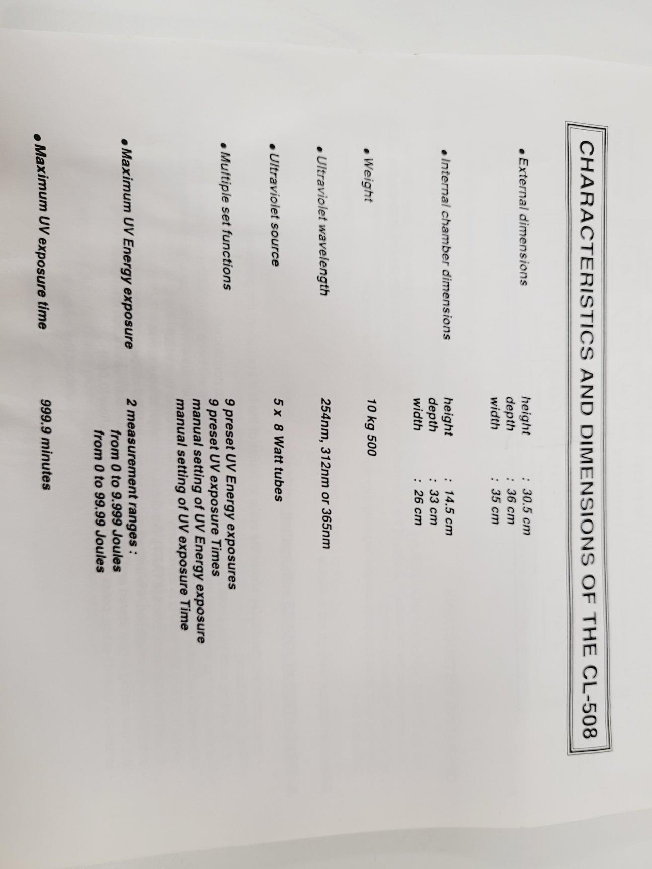 Image of Uvitec UV Crosslinker  Model - CL-508.G Lab