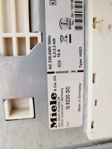 Thumbnail image of Miele Freestanding Dishwasher  Model - G 5220SC  Type - HG03 Lab