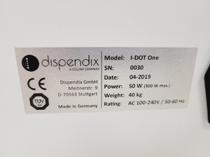Thumbnail image of Dispendix I-DOT  Model - I-DOT One Nanoliter Dispenser Lab Spares/Repairs