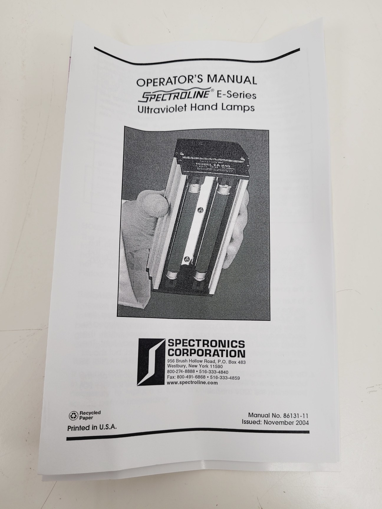 Image of Spectroline Handheld UV Lamp  Model - EB-280C/FE Lab