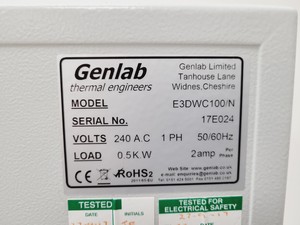Thumbnail image of Genlab E3 Laboratory Drying Cabinet Oven  Model - E3DWC100/N Lab