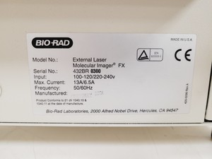 Thumbnail image of Bio-Rad Molecular Imager Fx Isotope Imaging System with Screen Eraser-K Lab