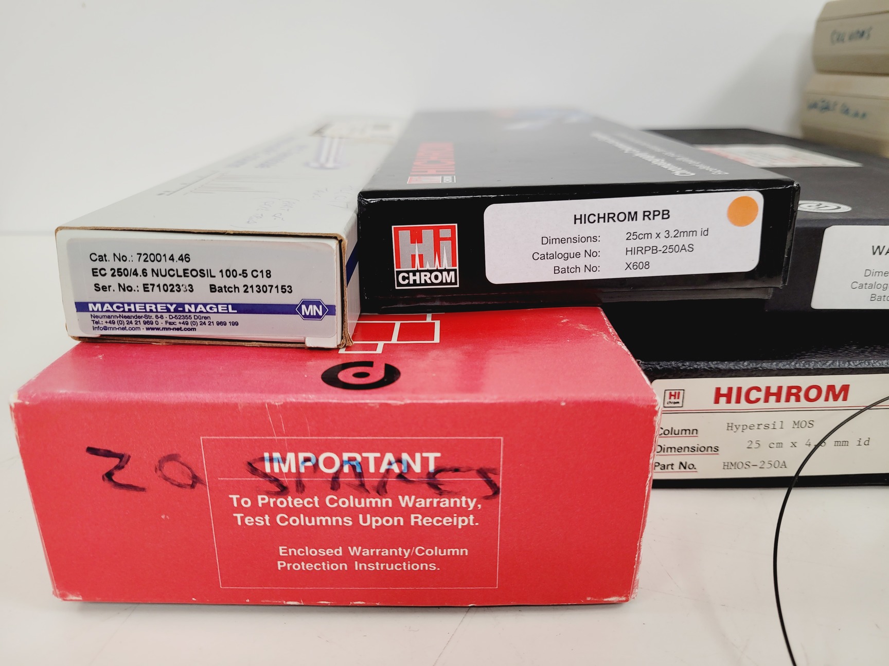 Image of Large Lot of HPLC Columns - Waters, Agilent, Shandon, HiChrom, Whatman Lab