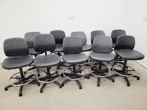 Thumbnail image of Set of 10 Laboratory/Office Stools/Chairs - Black - Height Adjustable