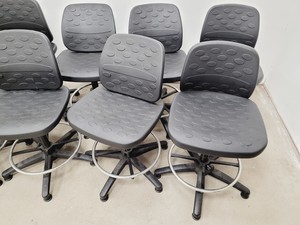 Thumbnail image of Set of 10 Laboratory/Office Stools/Chairs - Black - Height Adjustable