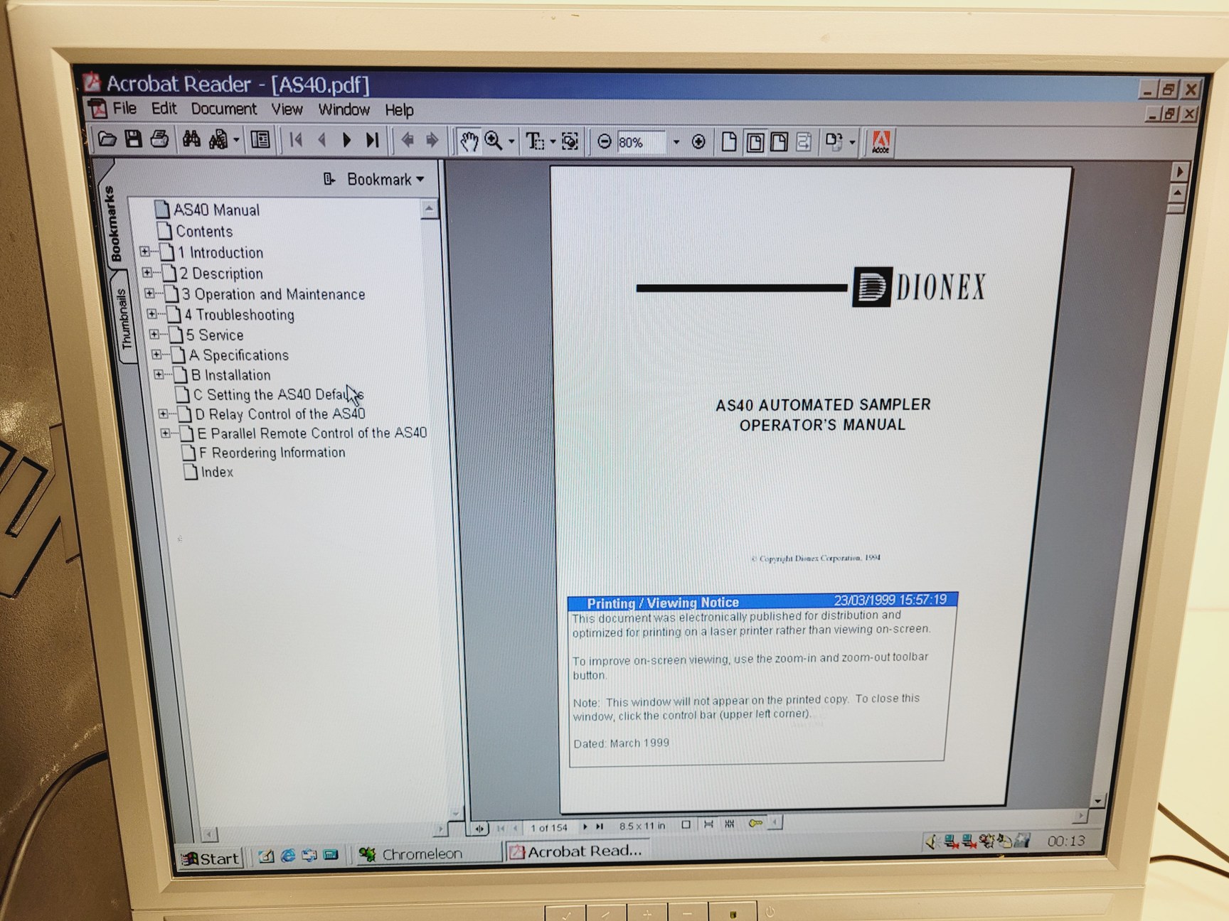 Image of Dionex Ion Chromatograpy System - DX-120,  AS40-1 with Software & Accessories 