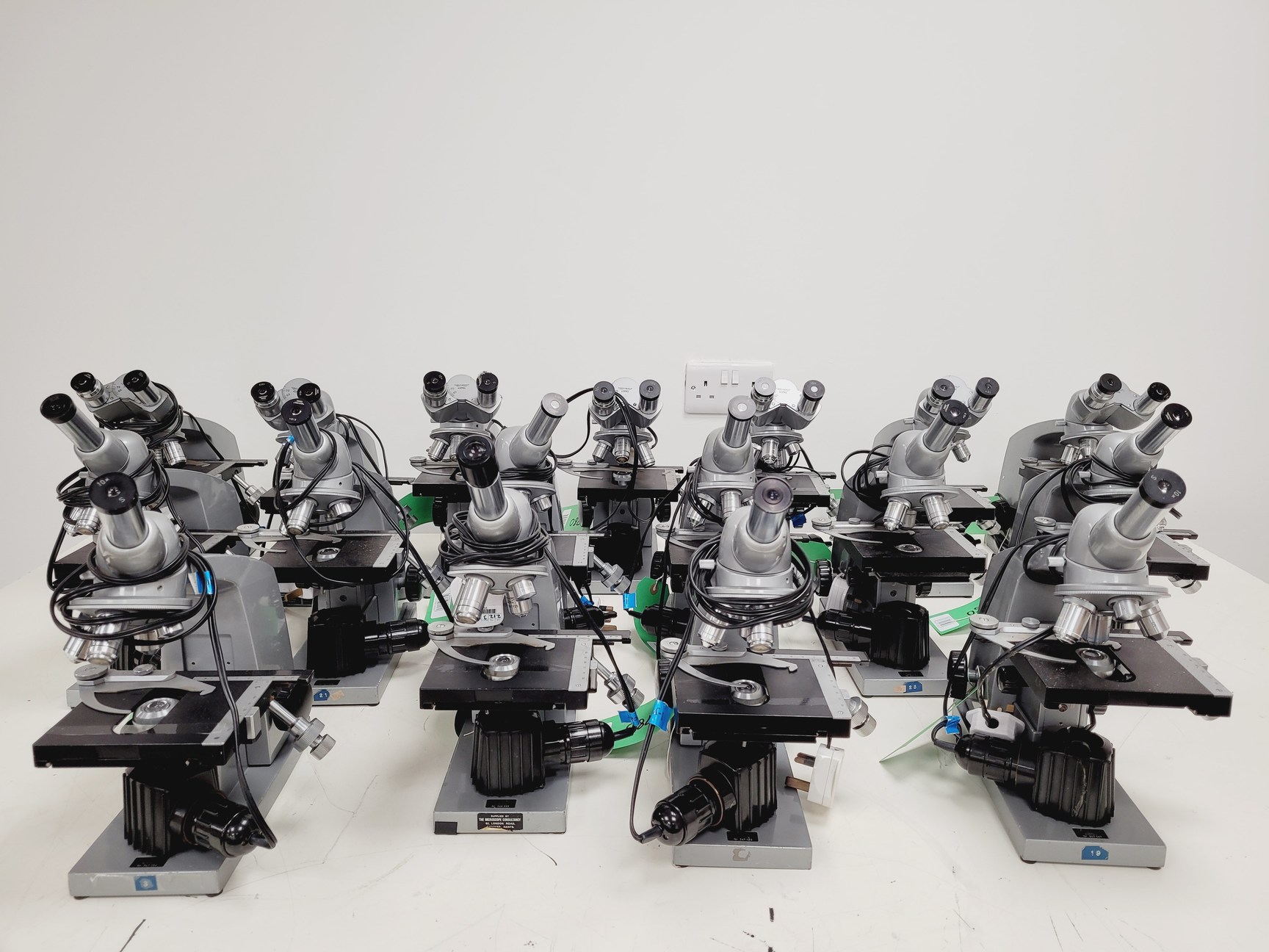 Image of Job Lot of 17 Reichert Laboratory Compound Binocular Microscopes Lab