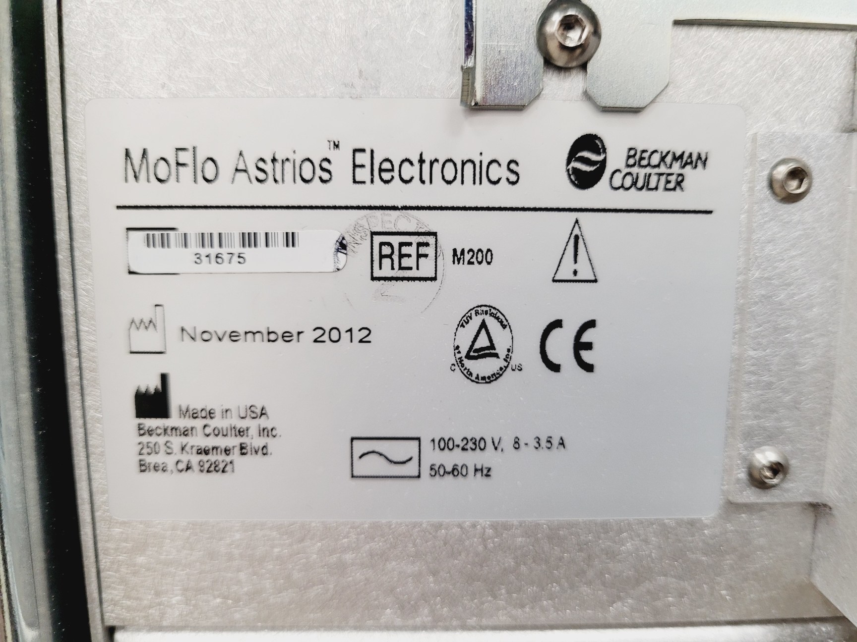 Image of Beckman Coulter MoFlo Astrios EQ Cell Sorter System with Class 2 Cabinet Lab