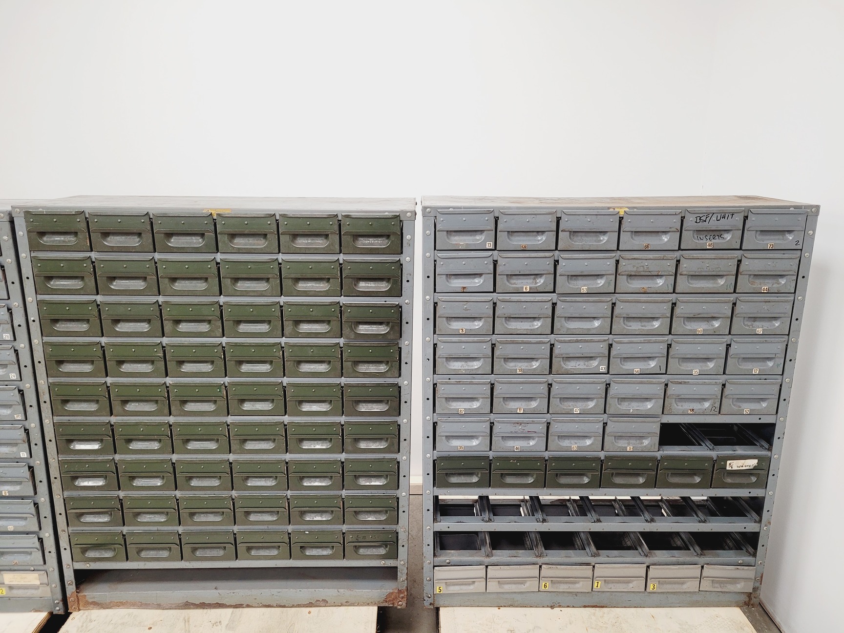 Image of 3 x Sets of NC Brown Metal Drawer Component Small Parts Storage Units