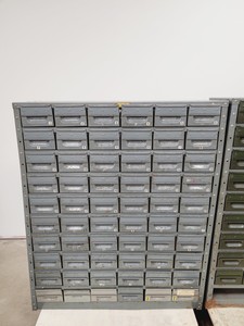 Thumbnail image of 3 x Sets of NC Brown Metal Drawer Component Small Parts Storage Units