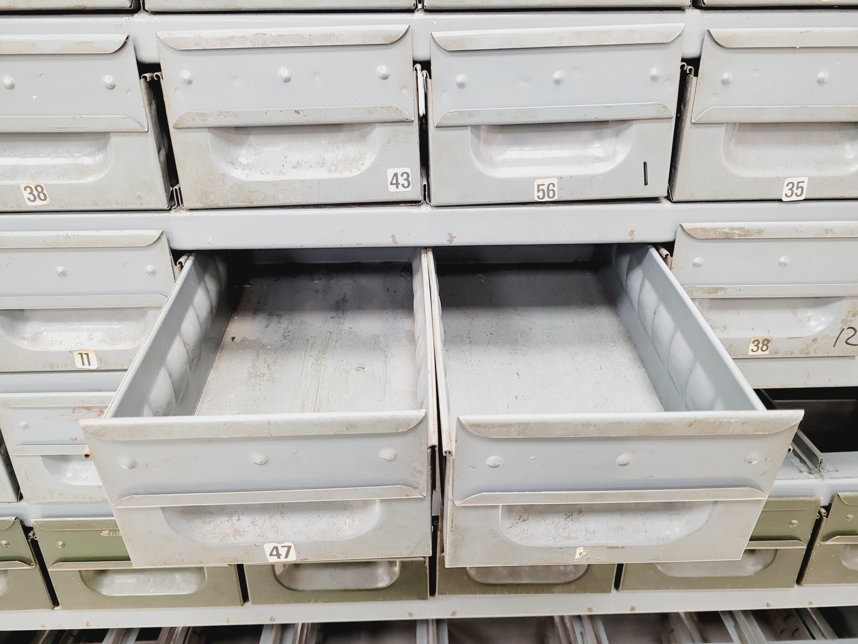 Image of 3 x Sets of NC Brown Metal Drawer Component Small Parts Storage Units