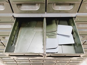 Thumbnail image of 3 x Sets of NC Brown Metal Drawer Component Small Parts Storage Units