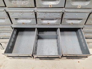 Thumbnail image of 3 x Sets of NC Brown Metal Drawer Component Small Parts Storage Units