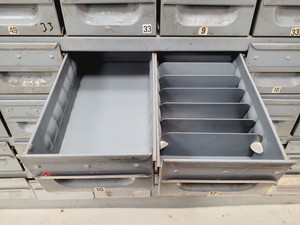 Thumbnail image of 3 x Sets of NC Brown Metal Drawer Component Small Parts Storage Units