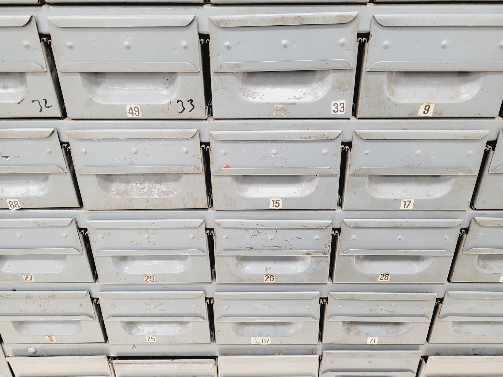 Image of 3 x Sets of NC Brown Metal Drawer Component Small Parts Storage Units