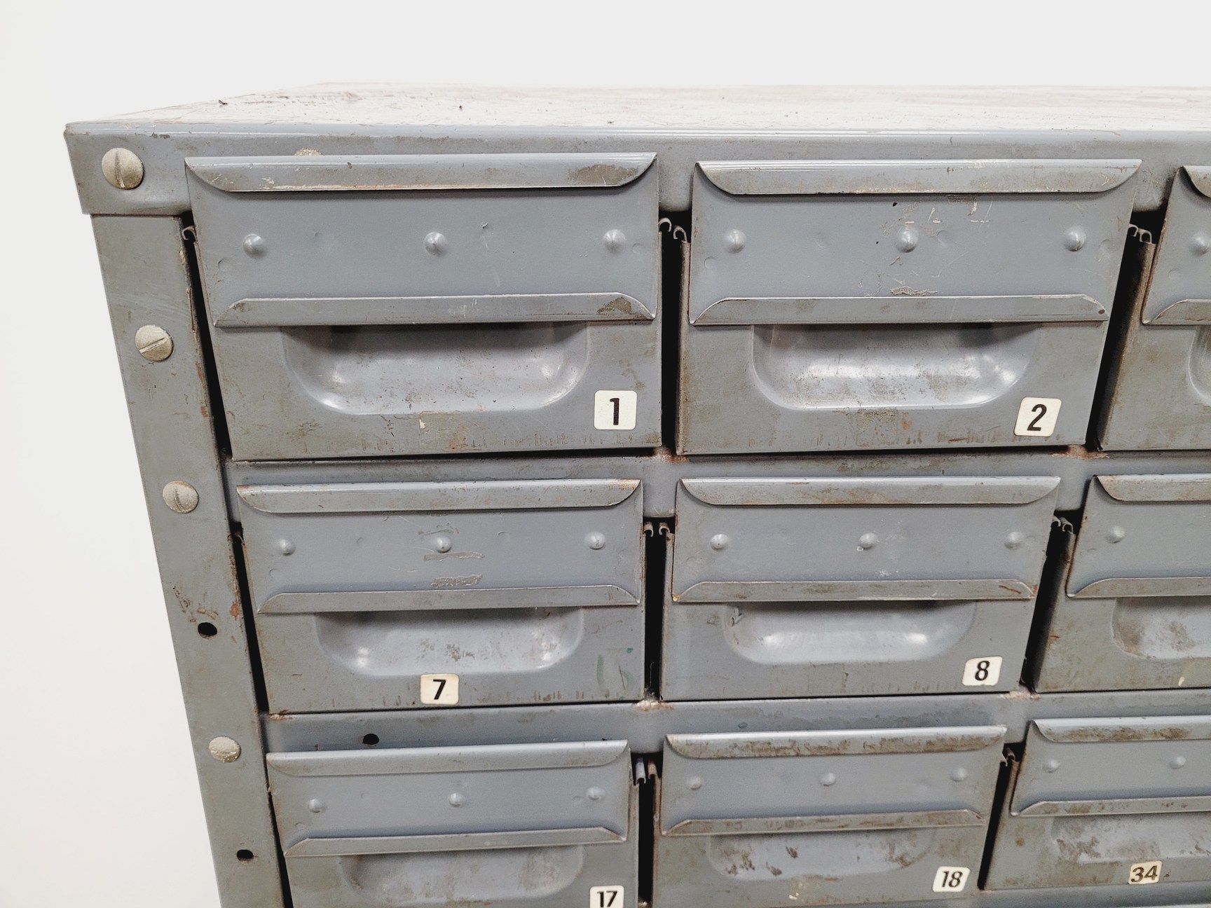 Image of 3 x Sets of NC Brown Metal Drawer Component Small Parts Storage Units