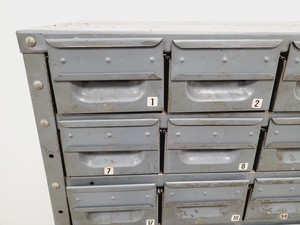 Thumbnail image of 3 x Sets of NC Brown Metal Drawer Component Small Parts Storage Units