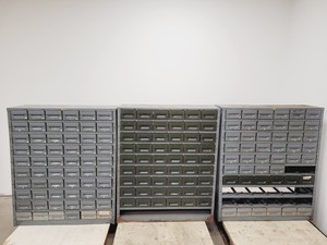 Thumbnail image of 3 x Sets of NC Brown Metal Drawer Component Small Parts Storage Units