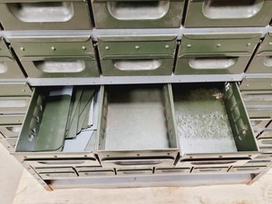 Thumbnail image of 3 x Sets of NC Brown Metal Drawer Component Small Parts Storage Units