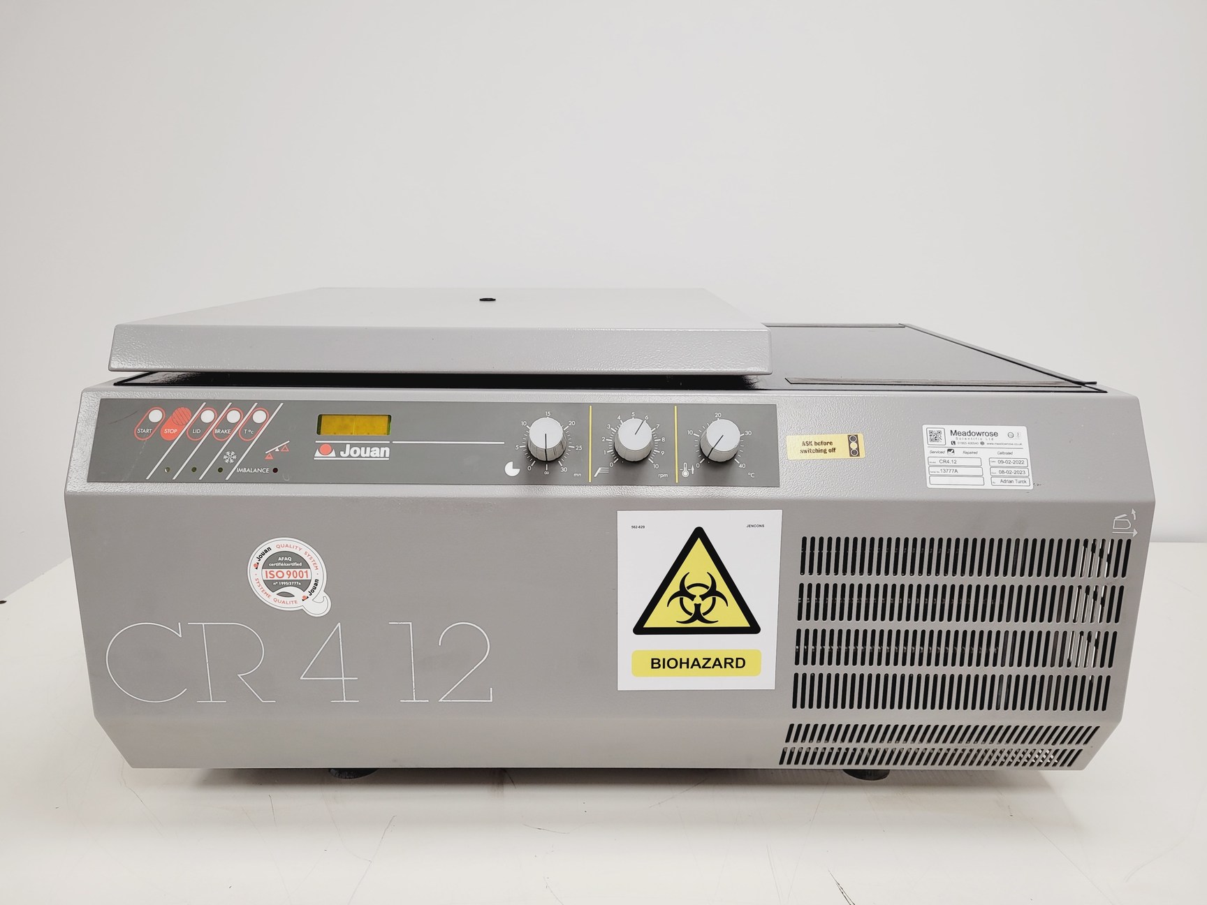 Image of Jouan Refrigerated Centrifuge  Model - CR412 with 4750RPM Rotor & Inserts Lab