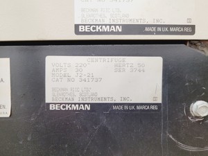 Thumbnail image of Beckman Centrifuge  Model - J2-21 with JA-10 10000rpm Rotor Lab