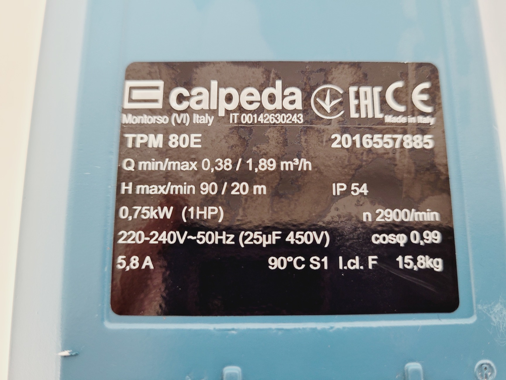 Image of Calpeda Peripheral Booster Pump  Type - TPM 80E Lab