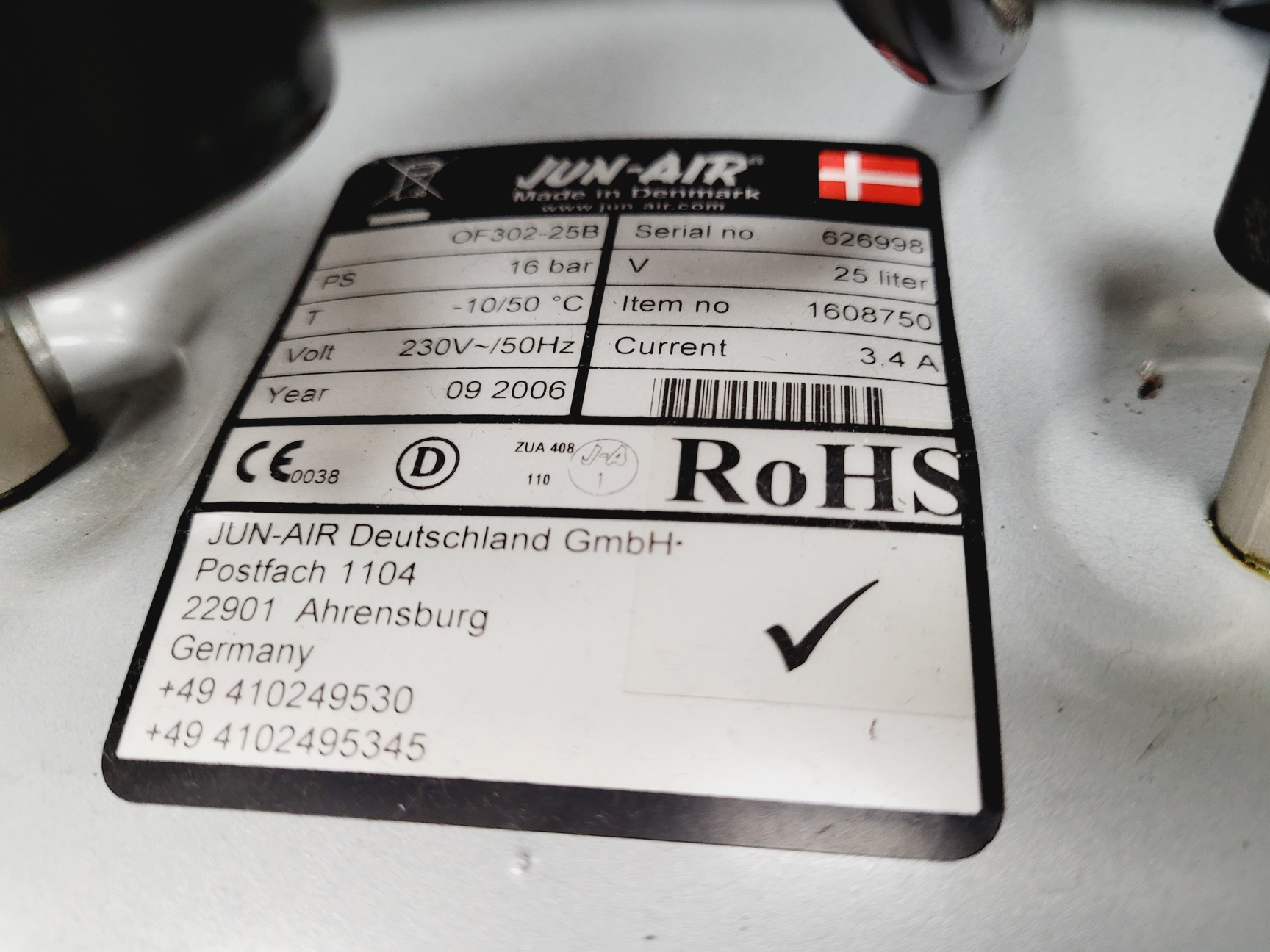 Image of Jun-Air Oil Free Air Compressor  OF302-25BS Lab