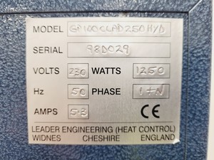 Thumbnail image of Leader GP 100 Benchtop Oven  Model - GP100CLAD250HYD Lab