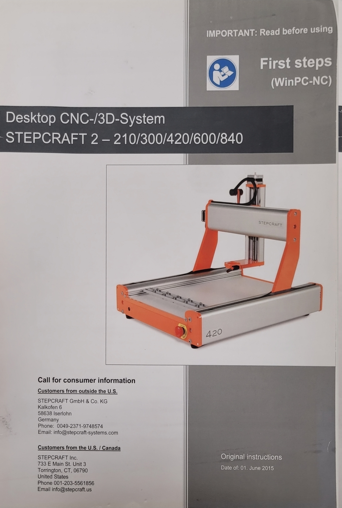 Image of Stepcraft 210  Model: 53451 Desktop CNC Router Machine 3D System