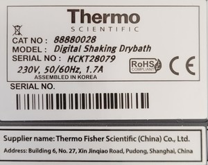 Thumbnail image of Thermo Scientific Digital Shaking Drybath  Cat No 8888028 Lab