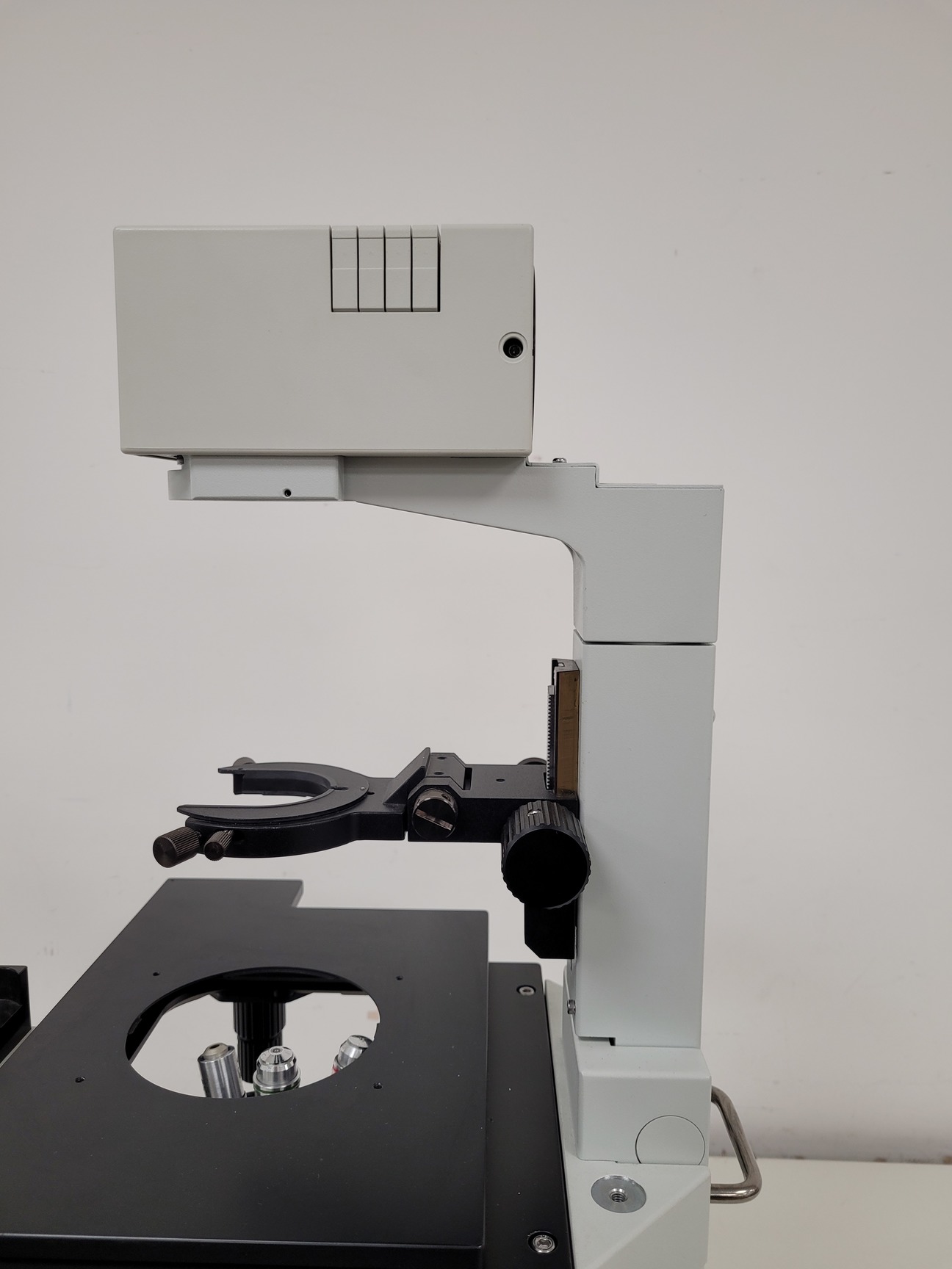 Image of Olympus IX50 Arcturus Inverted Microscope Body with 3 x Objectives & No Head