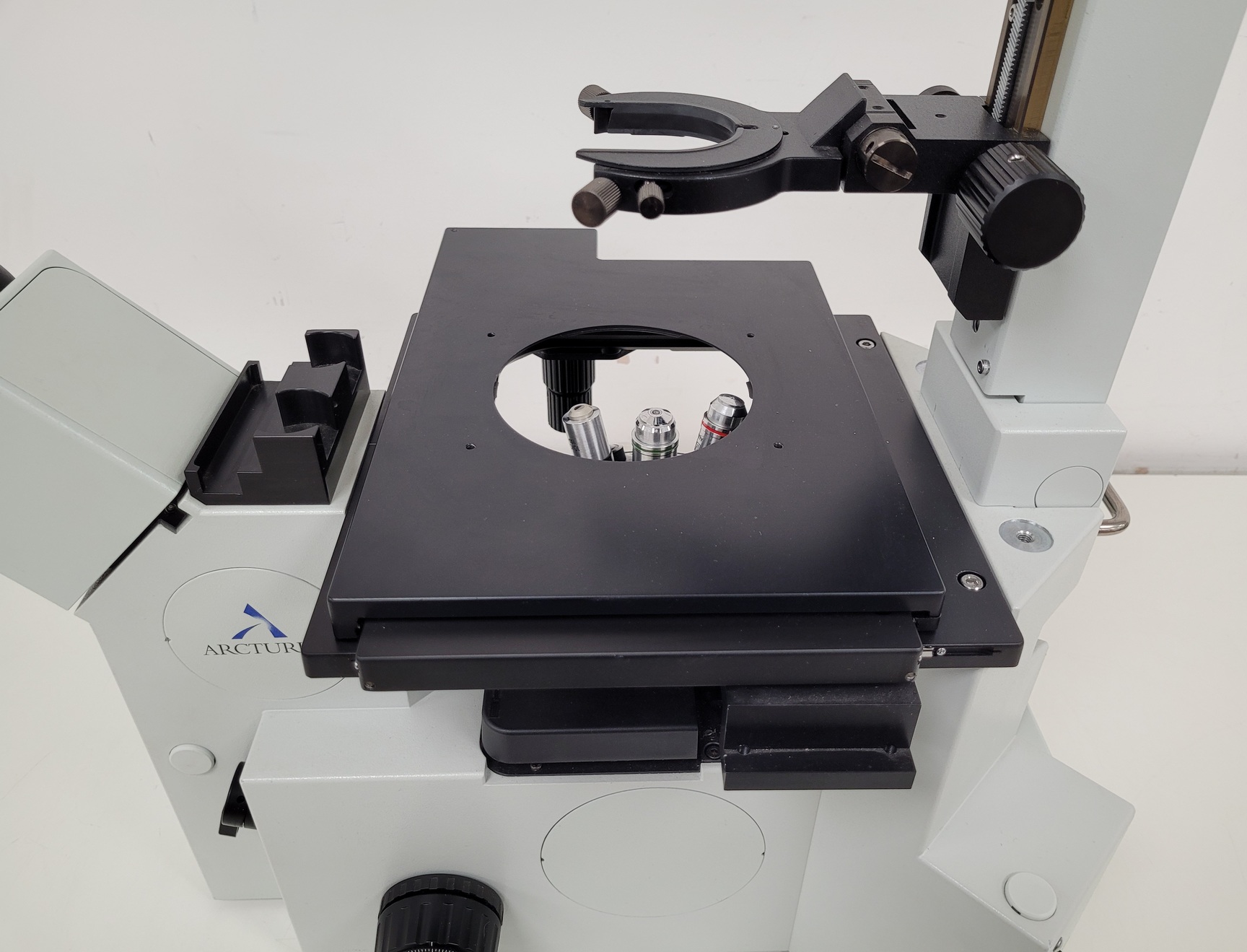 Image of Olympus IX50 Arcturus Inverted Microscope Body with 3 x Objectives & No Head