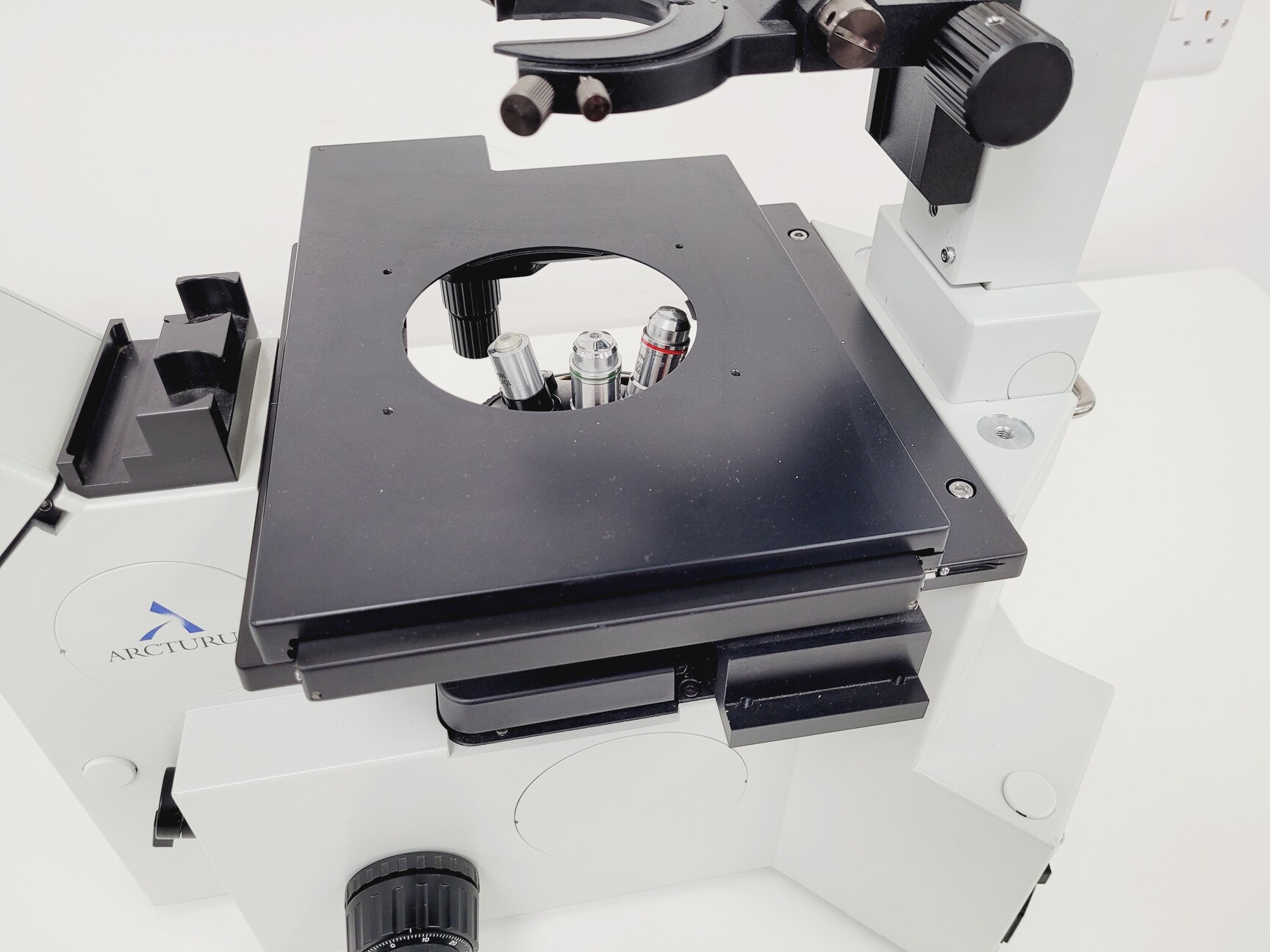 Image of Olympus IX50 Arcturus Inverted Microscope Body with 3 x Objectives & No Head