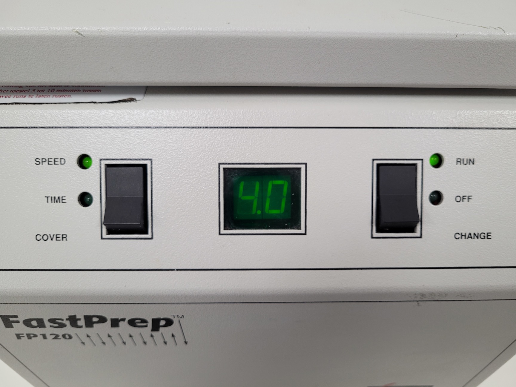 Image of Thermo Savant FastPrep FP120 Cell Disruption System  Model: FP120A-230 Lab