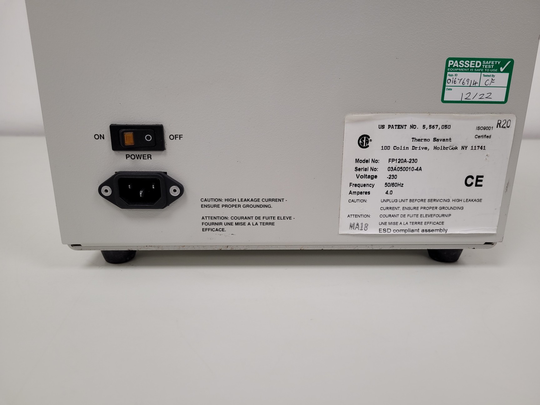 Image of Thermo Savant FastPrep FP120 Cell Disruption System  Model: FP120A-230 Lab