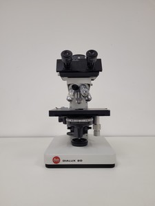 Thumbnail image of Leitz Wetzlar Dialux 20 Trinocular Microscope with 4 x  NPL Fluotar Objectives 