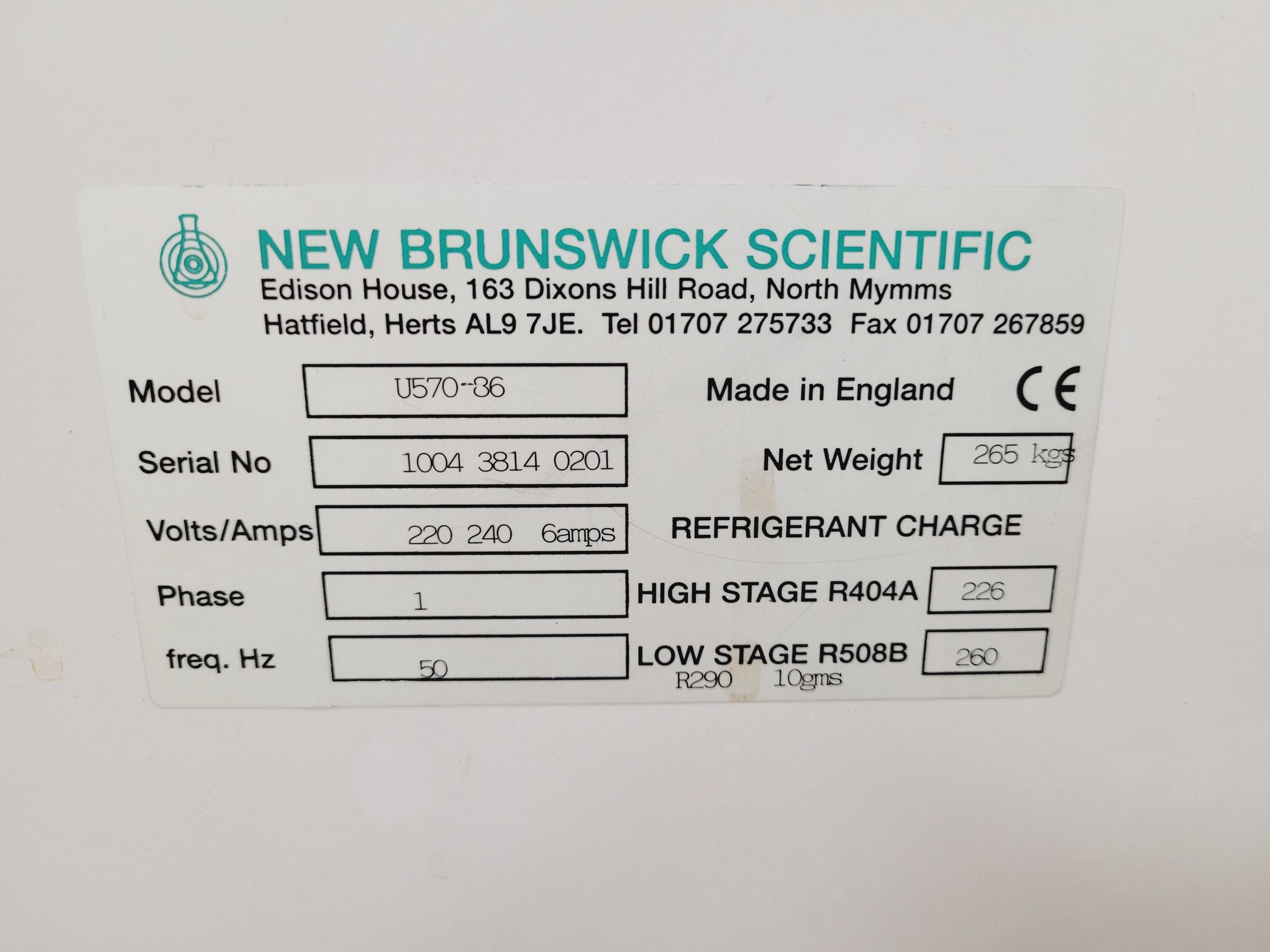 Image of New Brunswick Ultra Low Temperature Freezer  Model - U570-86 Lab