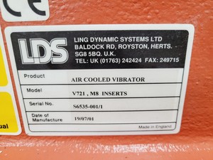 Thumbnail image of LDS Air Cooled Vibrator  Model - V721 with Controller & Software Lab