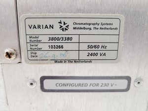 Thumbnail image of Varian Gas Chromatograph  Model - CP-3800/3380 Lab