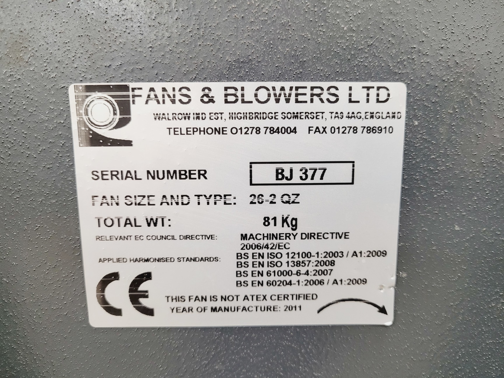 Image of Fans & Blowers 26-2 QZ Industrial Extraction Fan