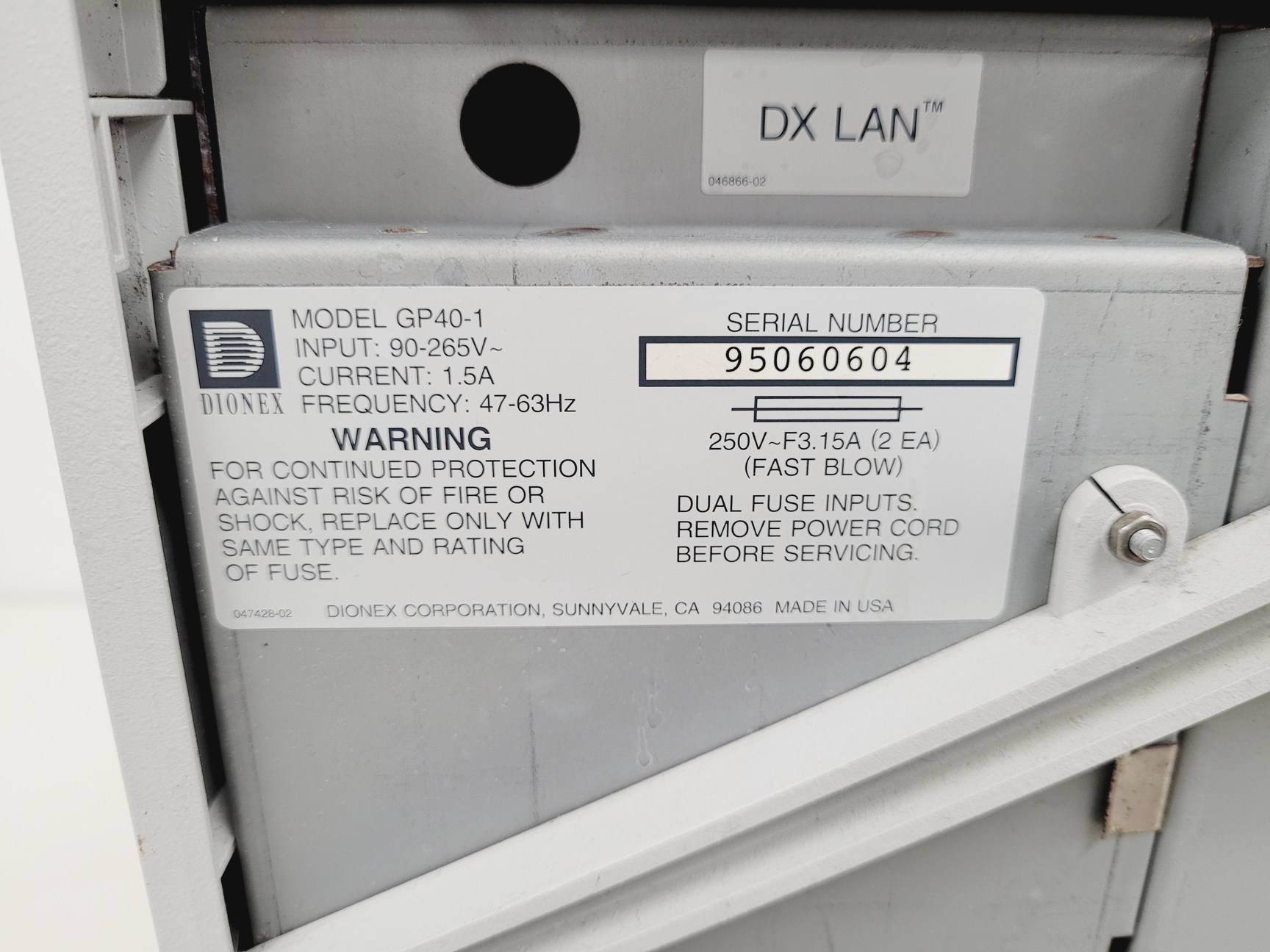 Image of Dionex Ion Chromatography System - AD20-1, GP40-1, ED40-1, LC10-2, AS40-1, UI20