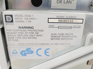 Thumbnail image of Dionex Ion Chromatography System - AD20-1, GP40-1, ED40-1, LC10-2, AS40-1, UI20